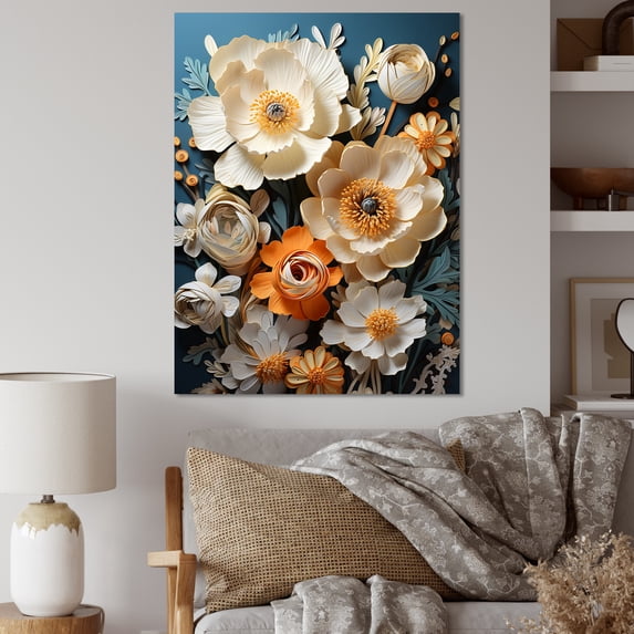 Designart "Soft Tones Buttercup Fusion I" Buttercups Canvas Art Print