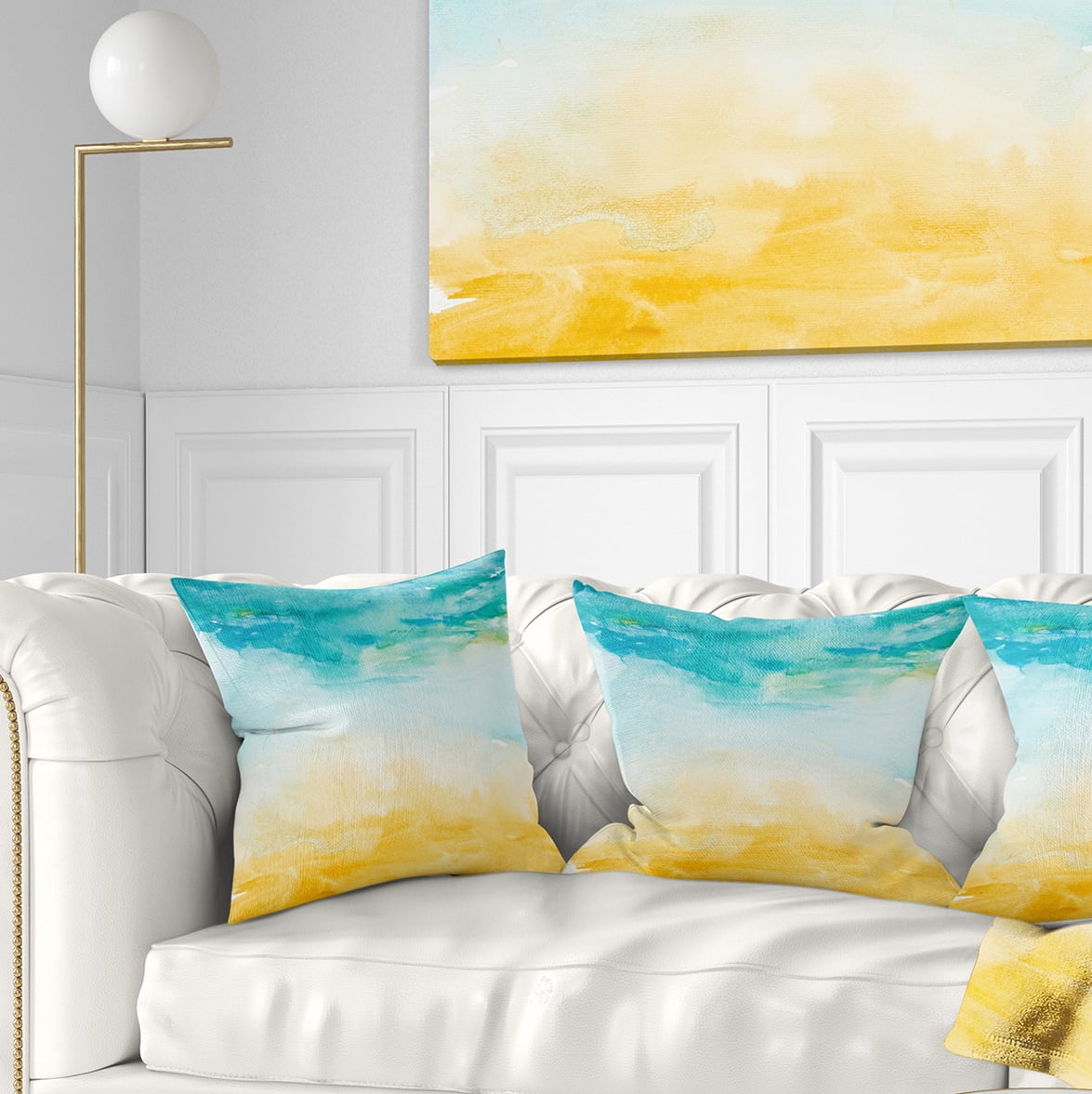 Designart Soil and Sky Strokes - Landscape Printed Throw Pillow - 16x16