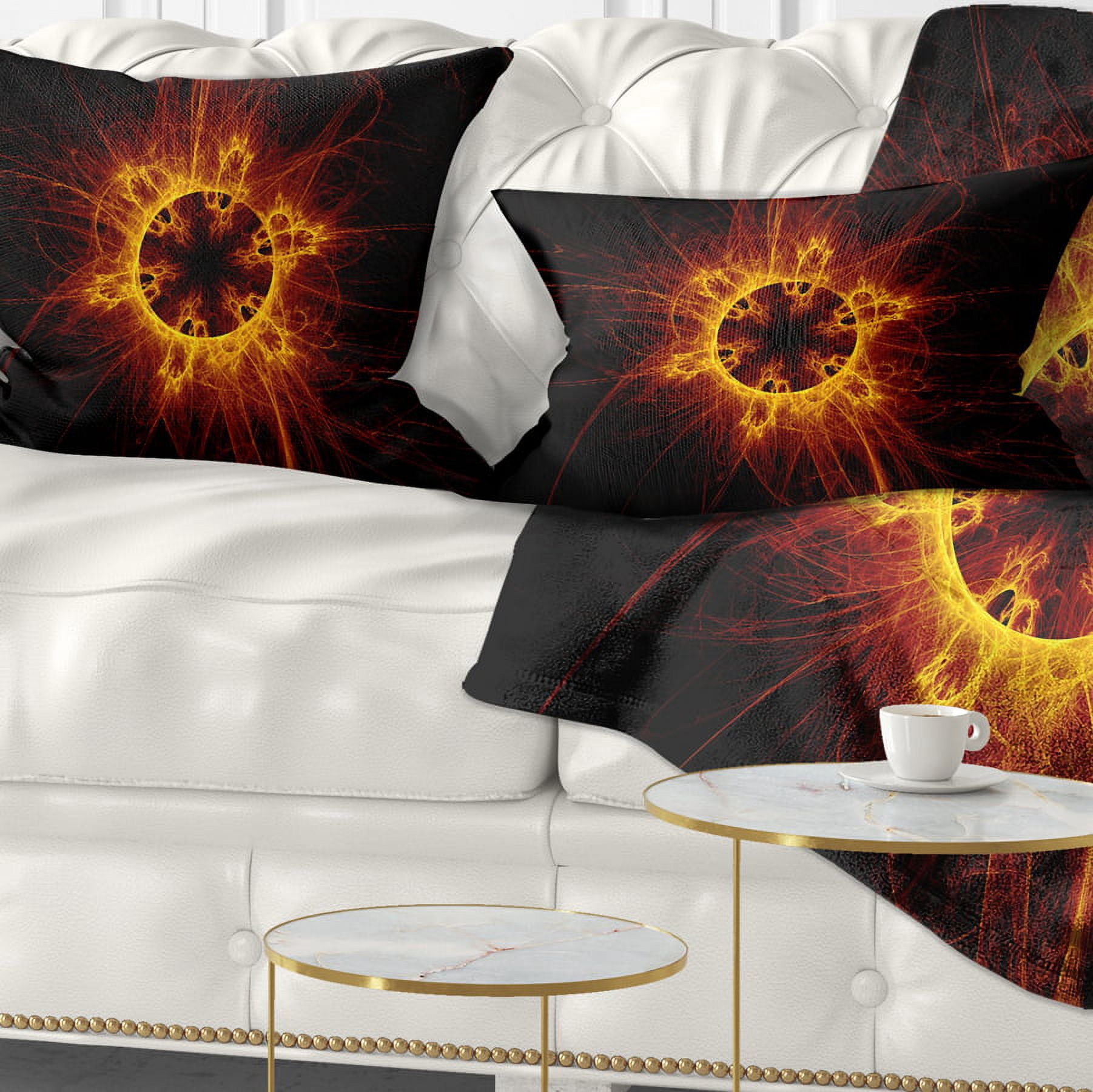 Designart Solar Eclipse Digital Illustration - Abstract Throw Pillow - 12x20