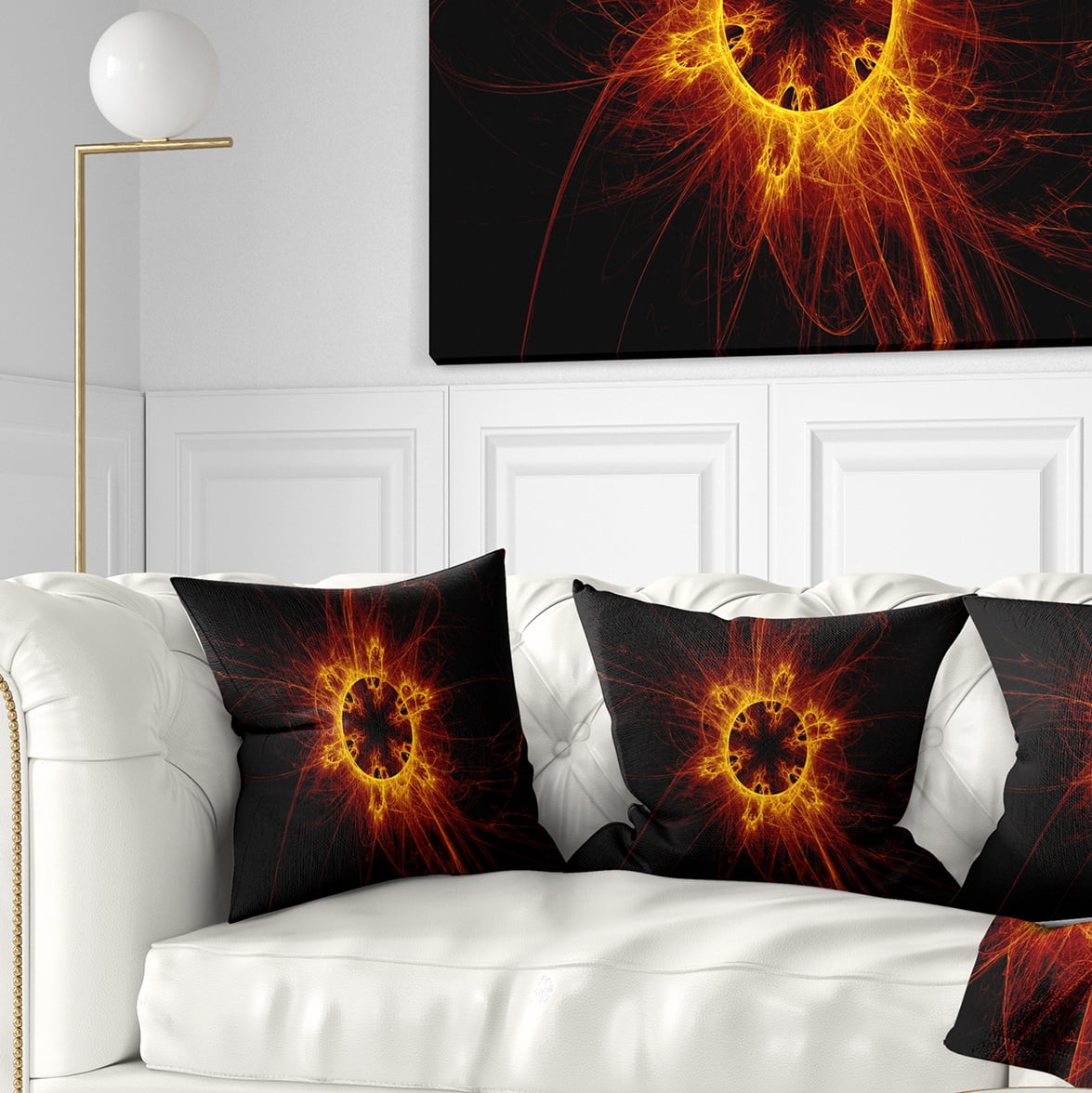 Designart Solar Eclipse Digital Illustration - Abstract Throw Pillow - 18x18