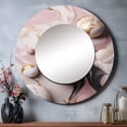thumbnail image 1 of Designart "Solid Marble Artistry I" Abstract Marble Rund Mirror For Wall Decor - Large Pink Round Printed Mirror -Modern Round Living Room Mirror - 29" x 29", 1 of 6
