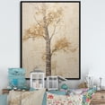 thumbnail image 1 of Designart "Solitary Beige Maple Serenity II" Tree Maple Floater Framed Wall Art Living Room, 1 of 5
