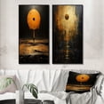 thumbnail image 1 of Designart "Solitary Moonlit Serenity" Modern Geometric Framed Wall Art Set Of 2 - Modern Orange Framed Wall Art Set Of 2, 1 of 6