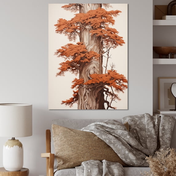 Designart "Solitary Rising Redwoods III" Tree Redwood Canvas Wall Art