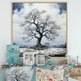 thumbnail image 1 of Designart "Solitary Tree In Monochrome" Tree Monochrome Floater Framed Wall Decor, 1 of 5