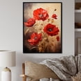 thumbnail image 1 of Designart "Solitude In Scarlet Poppies I" Poppies Floater Framed Wall Art Living Room, 1 of 5