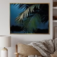 thumbnail image 1 of Designart "Solitude Under The Sapphire Palm Tree Night" Palms & Palm Trees Floater Framed Wall Art Prints, 1 of 5