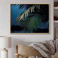 thumbnail image 1 of Designart "Solitude Under The Sapphire Palm Tree Night" Palms & Palm Trees Floater Framed Wall Art Prints, 1 of 5
