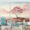 thumbnail image 1 of Designart "Solitude with a Minimalistic Pink Tree III" Landscape Trees Metal Wall Decor Set, 1 of 5