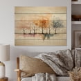 thumbnail image 1 of Designart "Solitude with a Minimalistic Yellow Tree II" Landscape Trees Print on Natural Pine Wood, 1 of 5