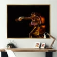 thumbnail image 1 of Designart "Solo Boxer Training Focus" Boxing Floater Framed Wall Art Living Room, 1 of 5