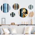 thumbnail image 1 of Designart "Sophisticated Blue And White Stripes" Abstract Round Wall Art Set Of 5 - Blue Modern For Bedroom Wall Art Set, 1 of 6