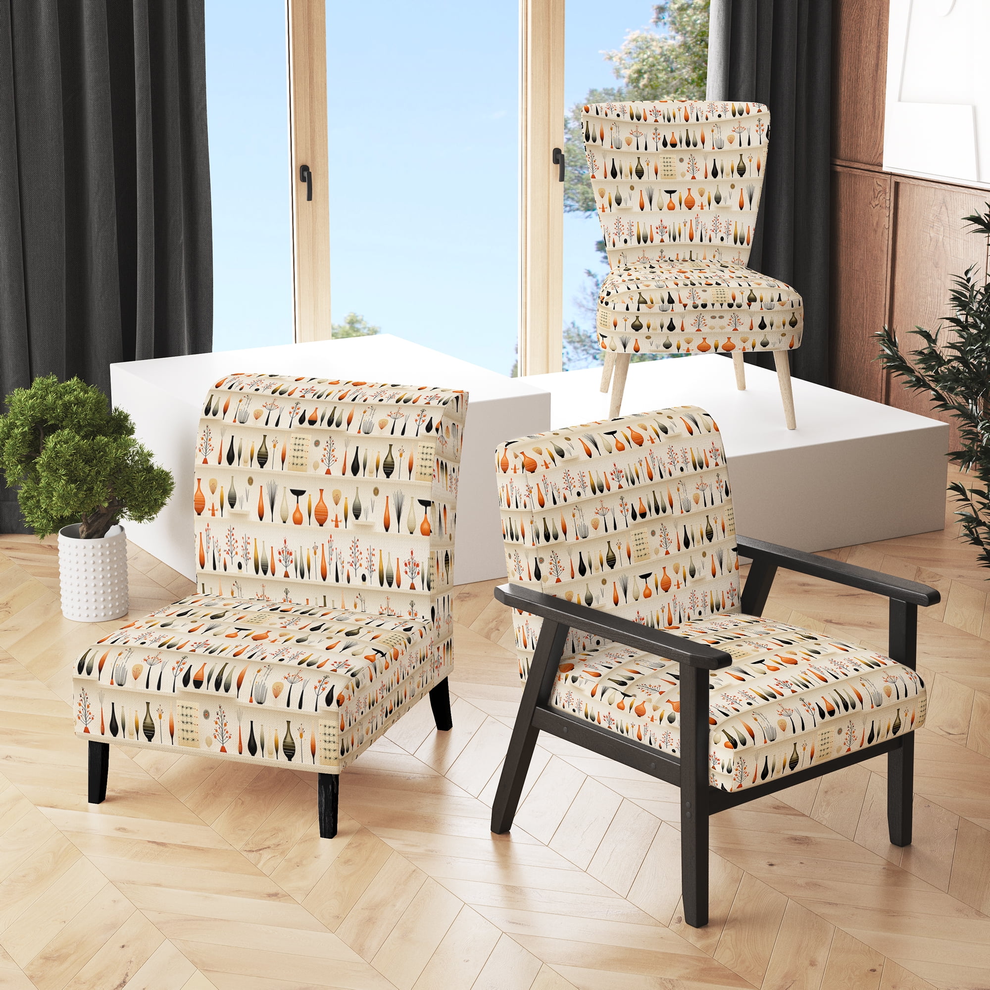 Photo inspiration: Danish Modern Decoration With Reflective Accents Reference: Designart Sophistication In Danish Modern Style Ii Orange Midcentury