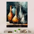 thumbnail image 1 of Designart "Soulful Ceramic Vase Orange And Green II" Boho Pottery Metal Art Living Room, 1 of 5