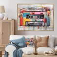 thumbnail image 1 of Designart "Soundtrack of Color Cassette Tapes Melody I" Music Floater Framed Wall Art Living Room, 1 of 7