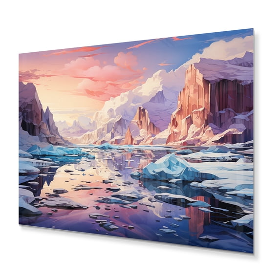 Designart "South Pole Polar Visions" Winter Landscape Metal Wall Decor