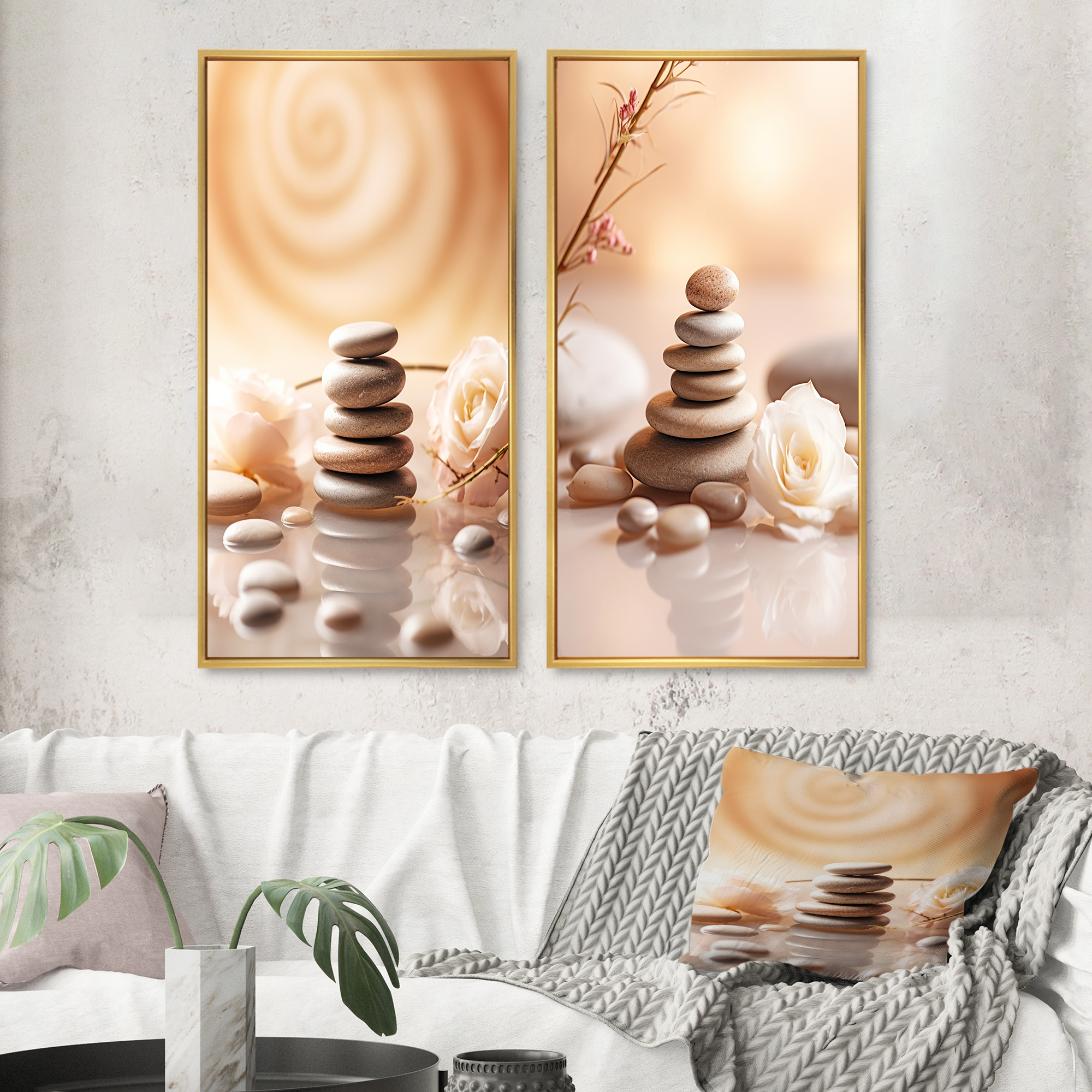 Designart "Spa Serenity Delicate Balance with Zen Stones II" Spiritual ...