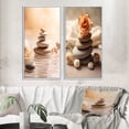 thumbnail image 1 of Designart "Spa Serenity Delicate Balance with Zen Stones" Spiritual Stone Framed Wall Art Set Of 2 - Traditional White Frame Gallery Set For Office Decor, 1 of 6