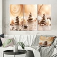 thumbnail image 1 of Designart "Spa Serenity Delicate Balance with Zen Stones II" Spiritual Stone Wall Art Set Of 3 - Traditional White Gallery Wall Set For Home Decor, 1 of 6