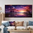 thumbnail image 1 of Designart "Space Landscape Pink Moon Sunrise I" Oversized Landscapes Framed Wall Art - Modern Pink Abstract Landscapes Bedroom Framed Canvas Wall Art, 1 of 7