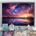 thumbnail image 1 of Designart "Space Landscape Pink Moon Sunrise II" Landscapes Framed Wall Art Decor - Modern Pink Abstract Landscapes Entryway Framed Wall Art, 1 of 6