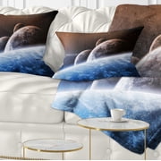 Designart Space Planet Landscape - Abstract Throw Pillow - 12x20