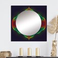 thumbnail image 1 of Designart "Spacey Cosmic Mandala In Crimson And Viridian" Fractals Square Mirror For Wall Decor - Large Red Square Printed Wall Mirror Art - Wall Mounted Square Large Mirror, 1 of 5