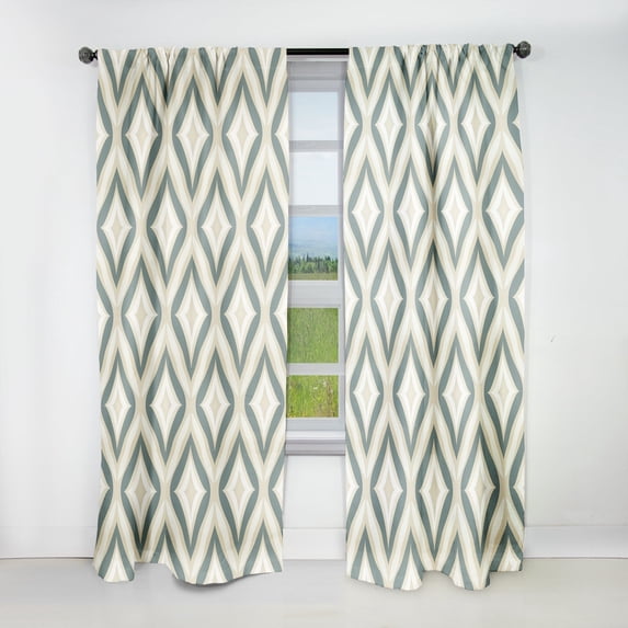 Designart "Spacious Neutrality" Damask Blackout Curtain Single Panel