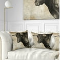 thumbnail image 1 of Designart Spanish Bull Sketch - Animal Throw Pillow - 18x18, 1 of 5
