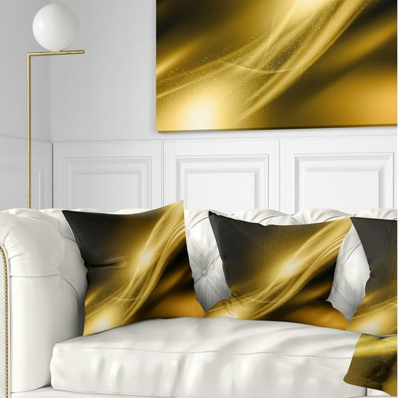 Designart Sparkle Gold Texture Pattern - Abstract Throw Pillow - 18x18