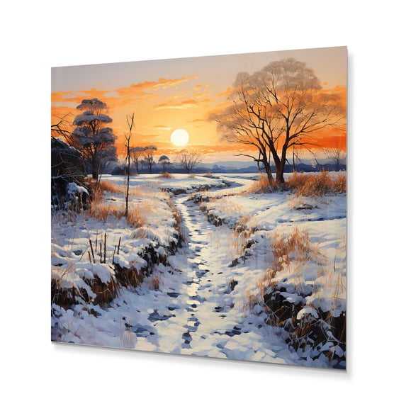 Designart "Speckled Winter Radiance" Landscapes Metal Wall Decor