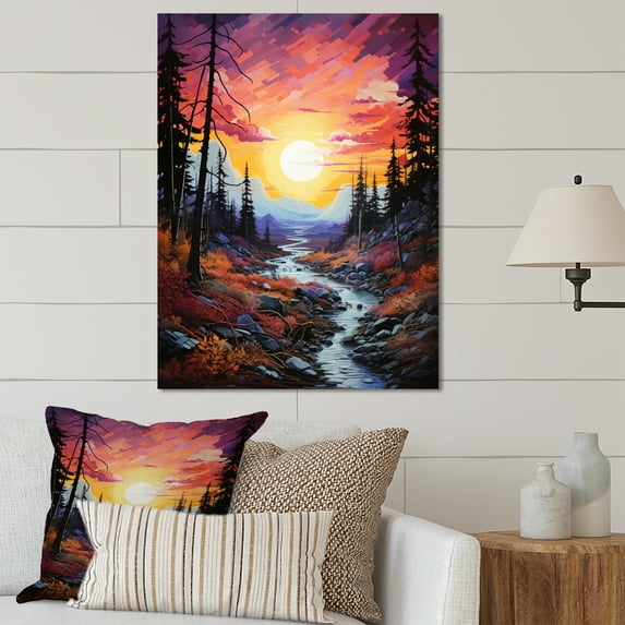 Designart "Spectacular Aurora Borealis Display I" Floral Metal Art Print