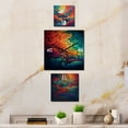 thumbnail image 1 of Designart "Spectrum Serenity Colored Waves III" Waves Oversized Wall Clock - Set Of 3 - Multipanel Contemporary Clock For Living Room Décor - Large Vertical Clock, 1 of 6