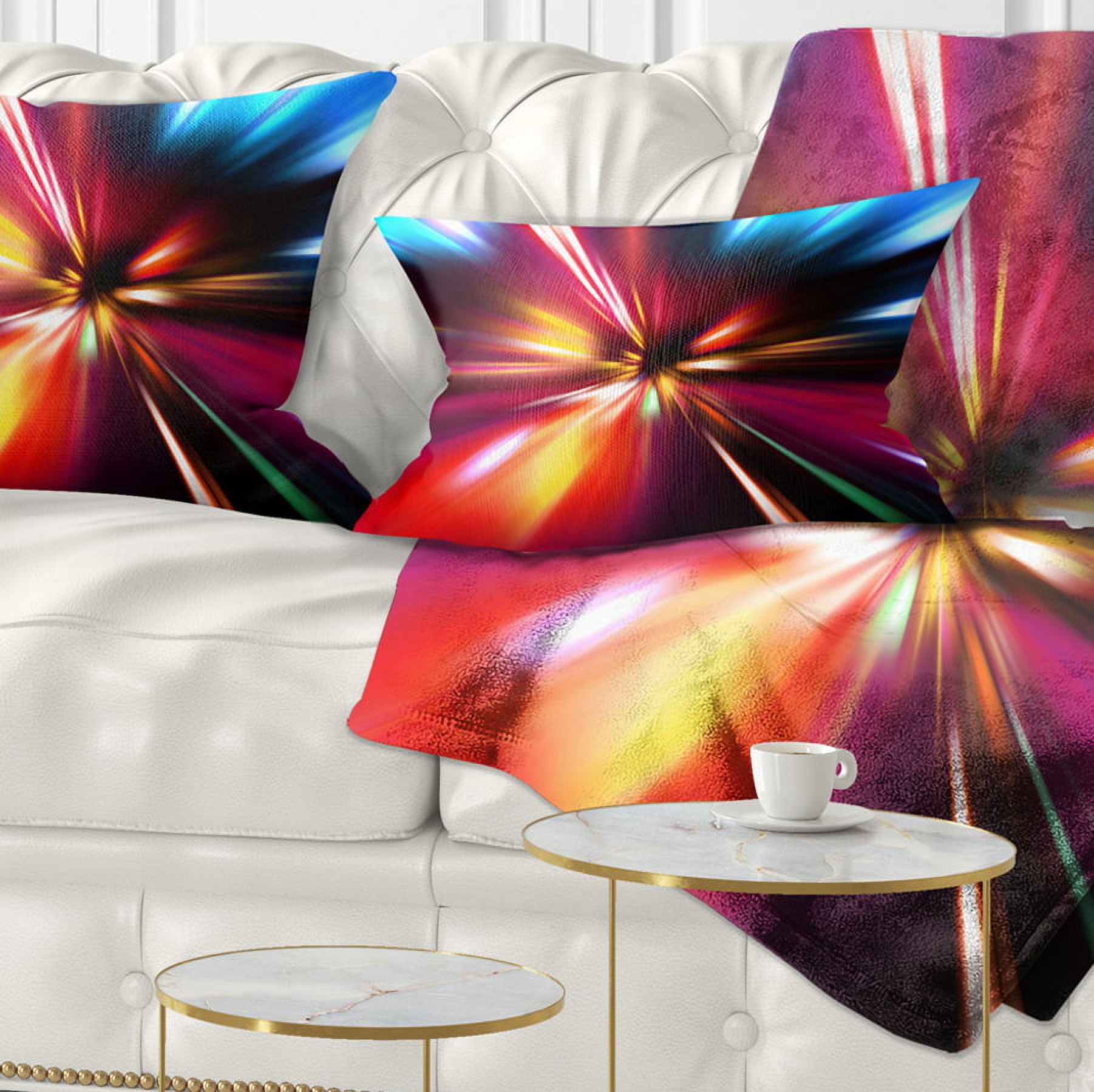 Designart Speed Motion in Night - Abstract Throw Pillow - 12x20