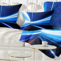 Designart Speed on Night Road - Abstract Throw Pillow - 12x20