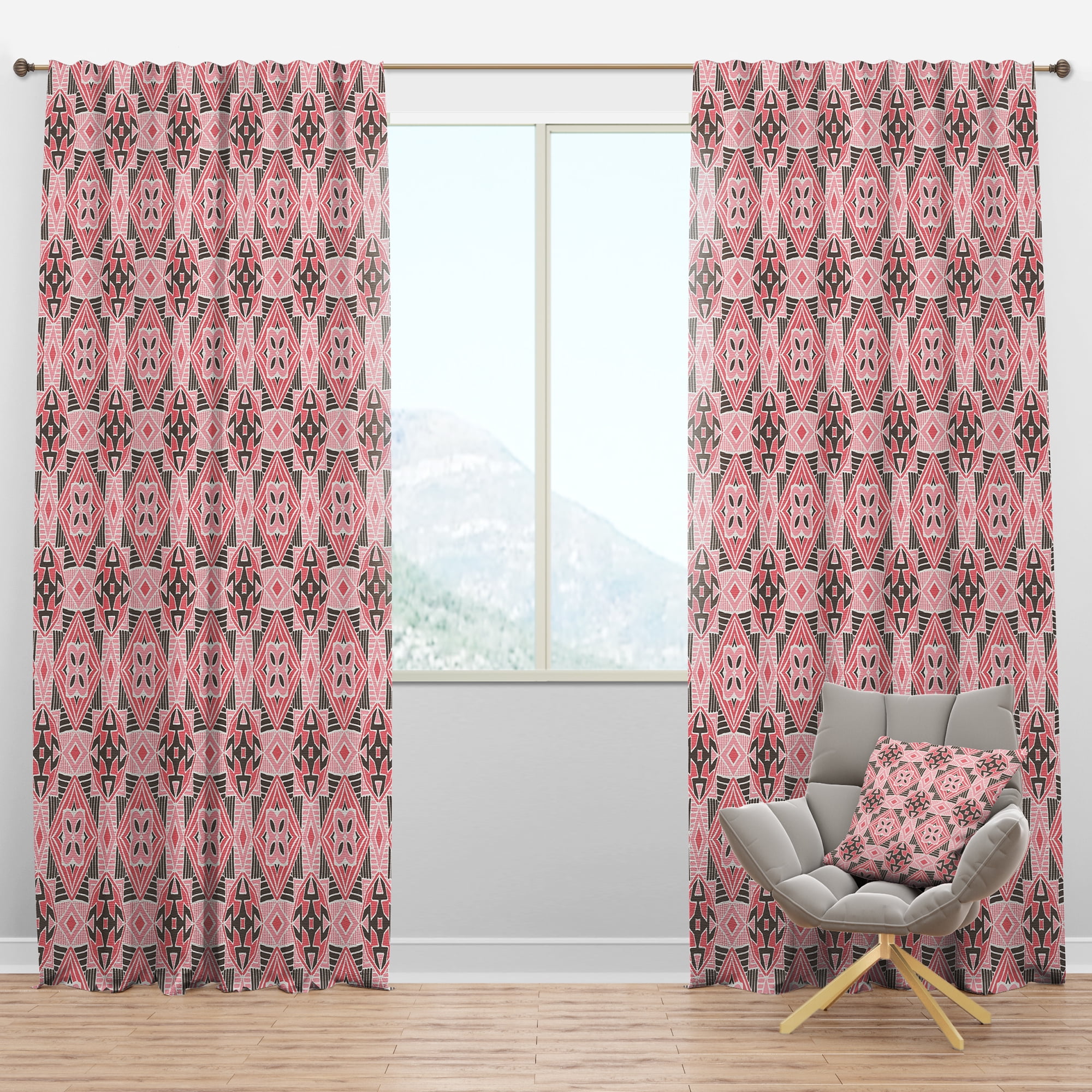 Designart 'Spheres Pink III' Bohemian & Eclectic Blackout Curtain Panel