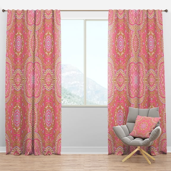 Designart 'Spheres Pink IV' Bohemian & Eclectic Blackout Curtain Panel
