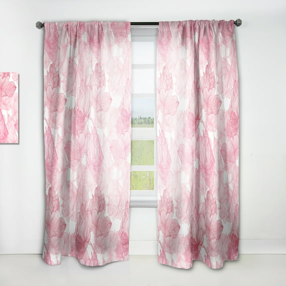 Designart 'Spheres Pink IX' Floral Curtain Panel