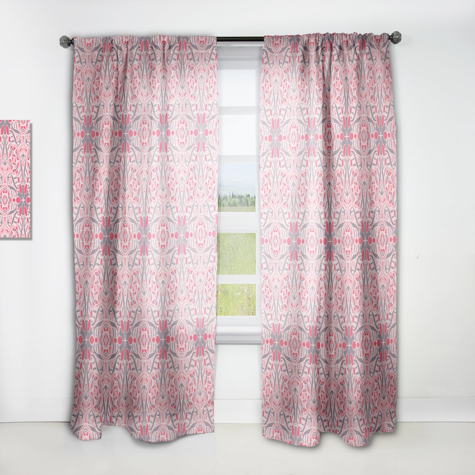 Designart 'Spheres Pink V' Bohemian & Eclectic Curtain Panel