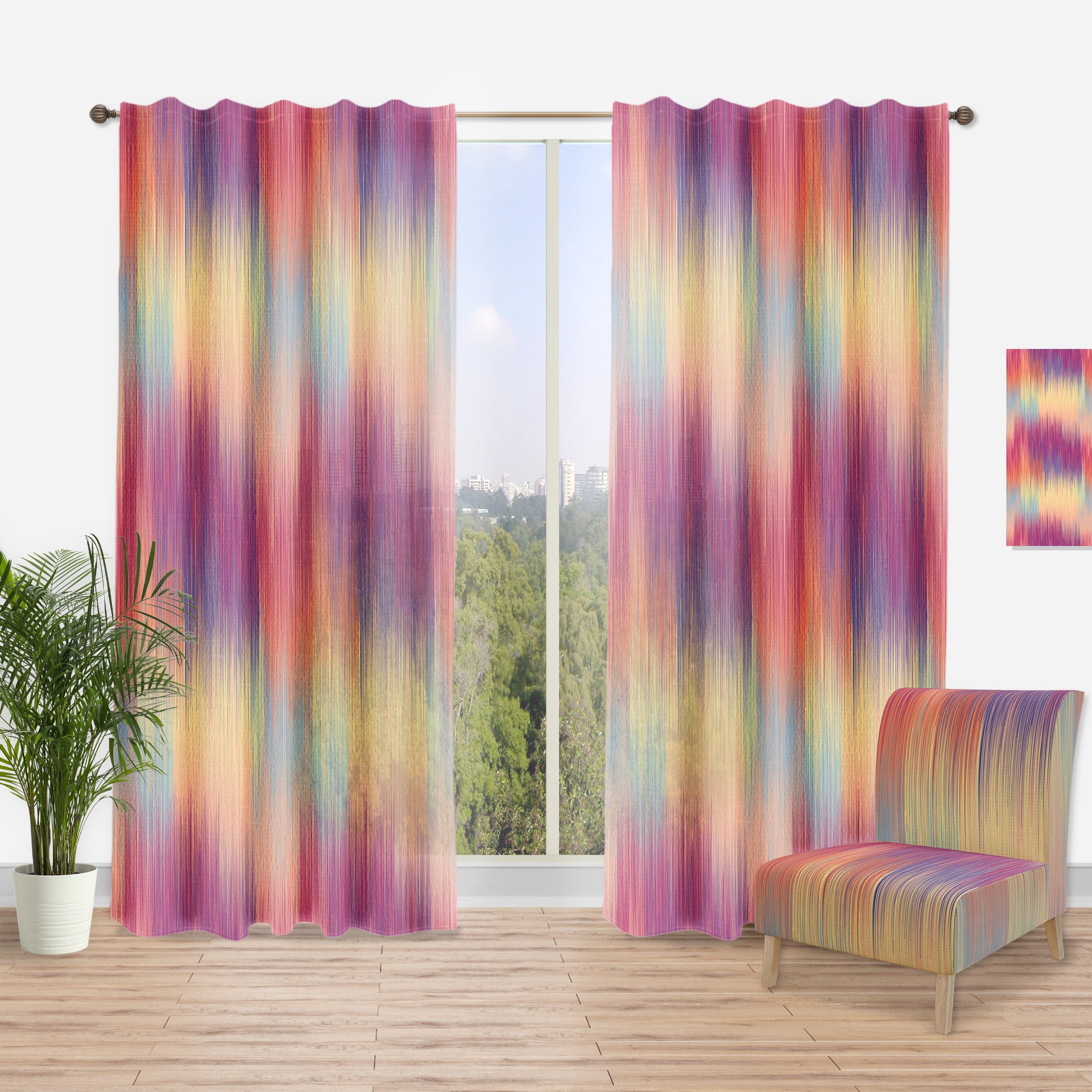 Designart 'Spheres Pink VI' Modern Curtain Panel