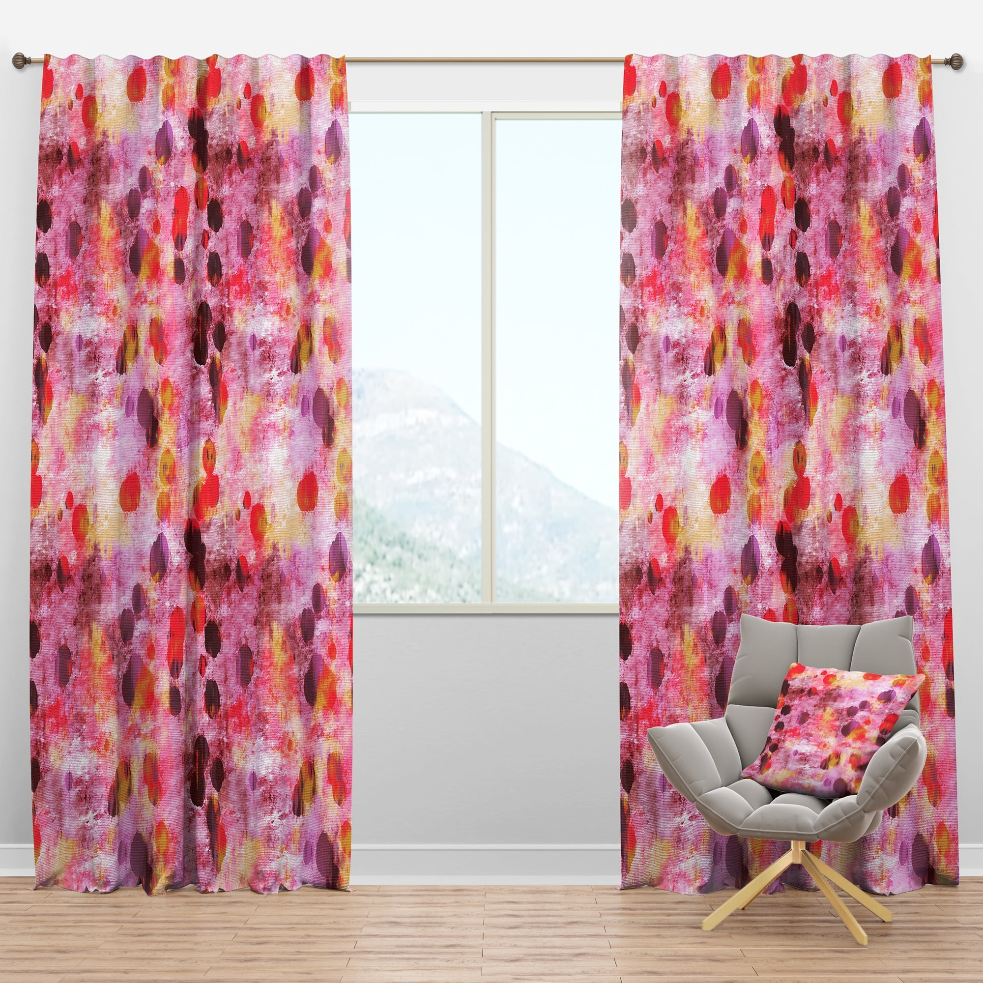 Designart 'Spheres Pink VIII' Modern & Contemporary Blackout Curtain Panel
