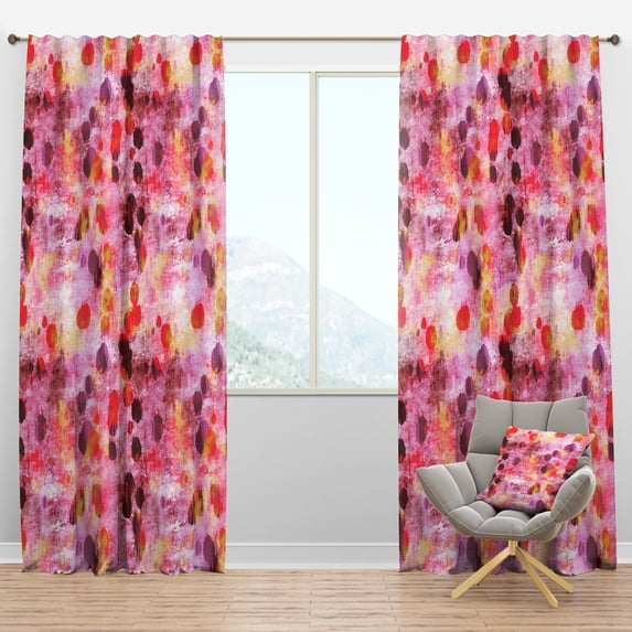 Designart 'Spheres Pink VIII' Modern & Contemporary Blackout Curtain Panel
