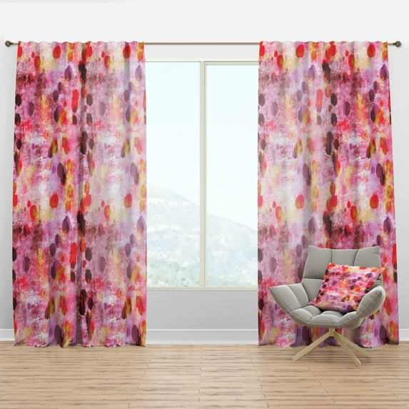 Designart 'Spheres Pink VIII' Modern & Contemporary Curtain Panel