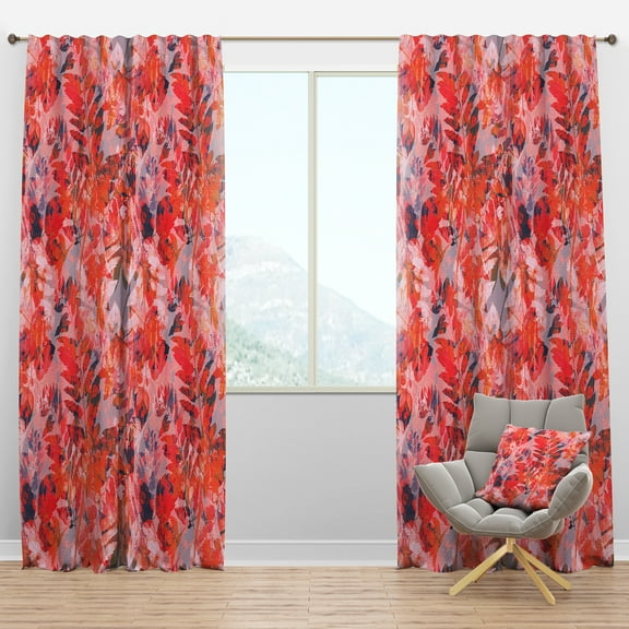 Designart 'Spheres Pink XII' Floral Blackout Curtain Panel