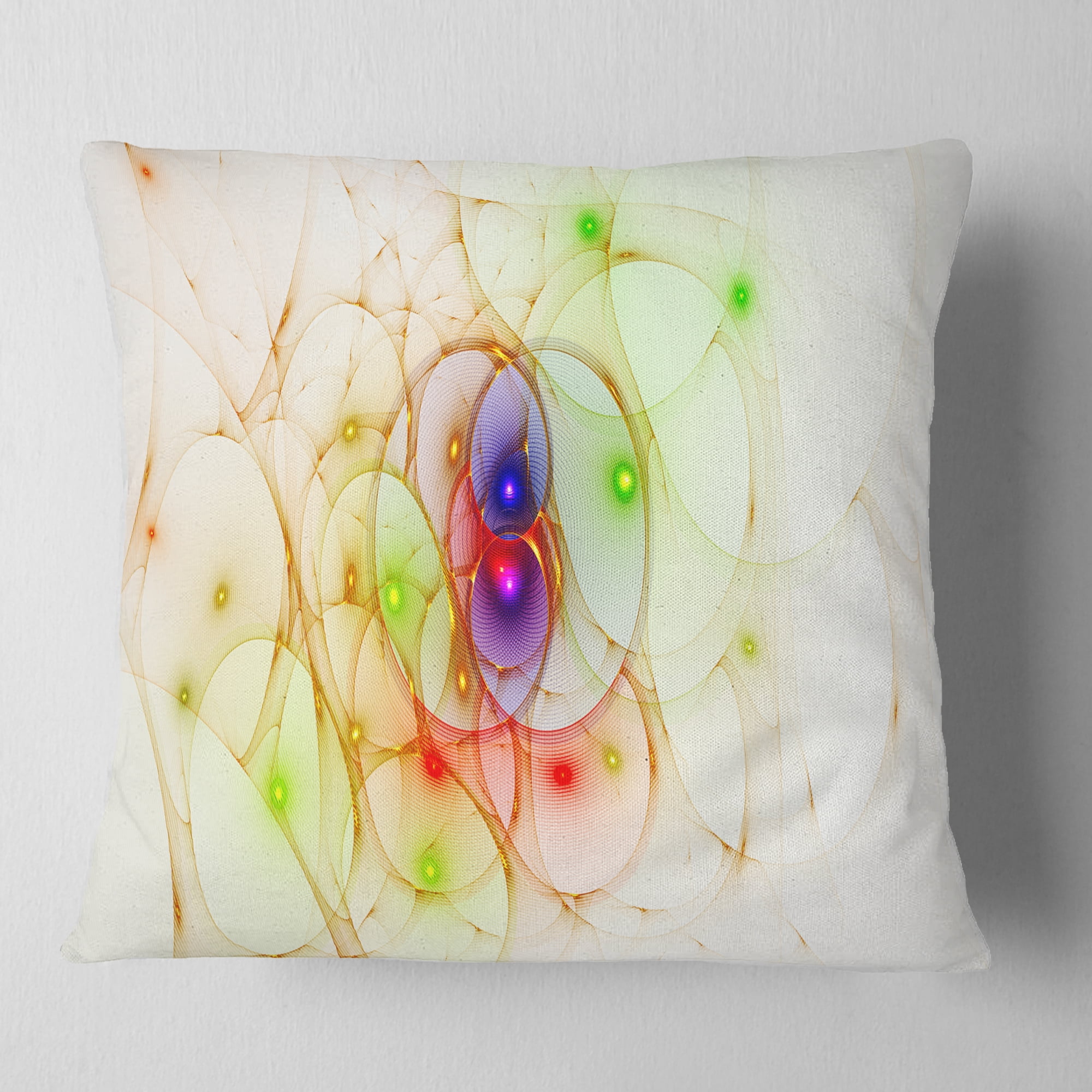 Designart Spherical Colorful Fractal Design - Abstract Throw Pillow - 18x18