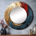thumbnail image 1 of Designart "Spiral Euphony" Abstract Spirals Rund Mirror For Wall Decor - Large Gold Round Print Mirror - Round Modern Mirror - Wall Mounted Round Large Mirror - 29" x 29", 1 of 6