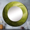 thumbnail image 1 of Designart "Spiral of the Green Orbit I" Abstract Spirals Rund Mirror For Wall Decor - Large Green Round Print Mirror - Round Modern Mirror - Wall Mounted Round Large Mirror - 36" x 36", 1 of 6