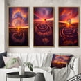 thumbnail image 1 of Designart "Spiral Land Art Vibrant Pink Sunset VII" Storms Framed Wall Art Set Of 3 - Yellow Traditional Frame Gallery Wall Set For Home Decor, 1 of 6