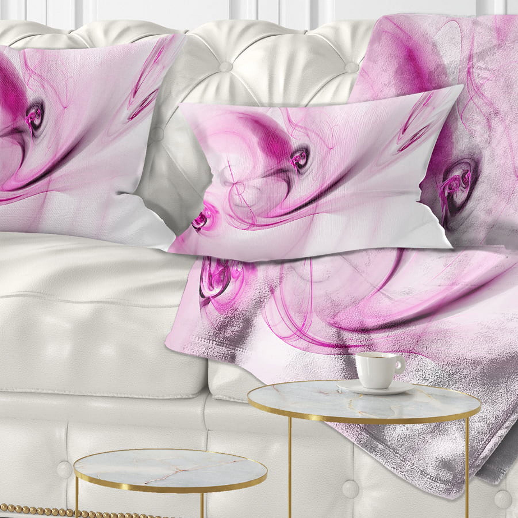Designart Spiral Nebula Space Magenta - Abstract Throw Pillow - 12x20