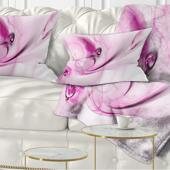 Designart Spiral Nebula Space Magenta - Abstract Throw Pillow - 12x20